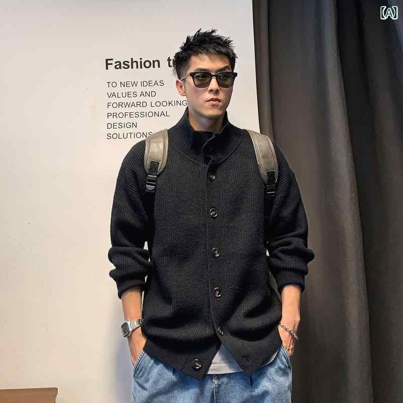 メンズ 秋冬 長袖 厚手 ニット カーディガン セーター レイヤード カジュアル おしゃれ 普段使い 着やい 動きやい 快適 レジャー アウトドア ワーク|セキュアデポ
