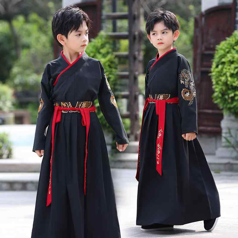 漢服 民族衣装 コスチューム メンズ キッズ レディース 長袖シャツ 唐服 武道 レトロ 小学生 レトロ エスニック 中国 男の子 春秋服 公演 女の子 衣装