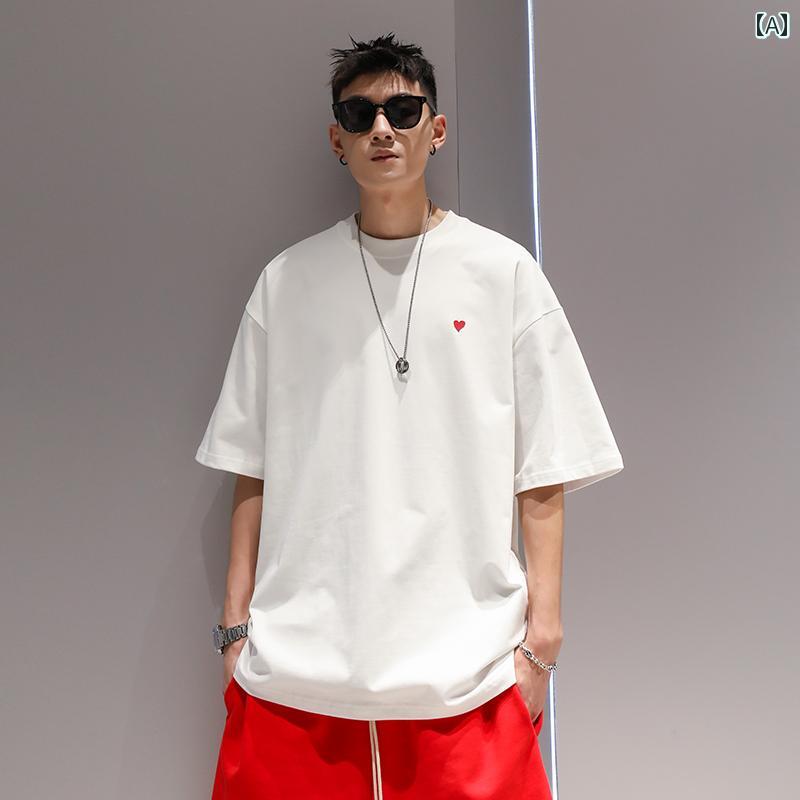 半袖 Tシャツ メンズ 夏 トップス 韓国 カジュアル オーバーサイズ ゆったり ストリート おしゃれ かっこいい 着やい 動きやい 快適 イベント フェス レジャー アウトドア ダンス 衣装 パフォーマンス