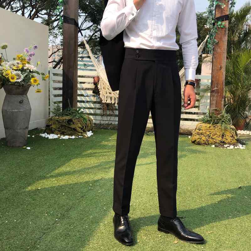 メンズ 紳士 メンズ パンツ ボトムス ズボン タックパンツ カジュアル レトロ シンプル おしゃれ ビジネス 通勤 結婚式 パーティー 韓国 春｜セキュアデポ