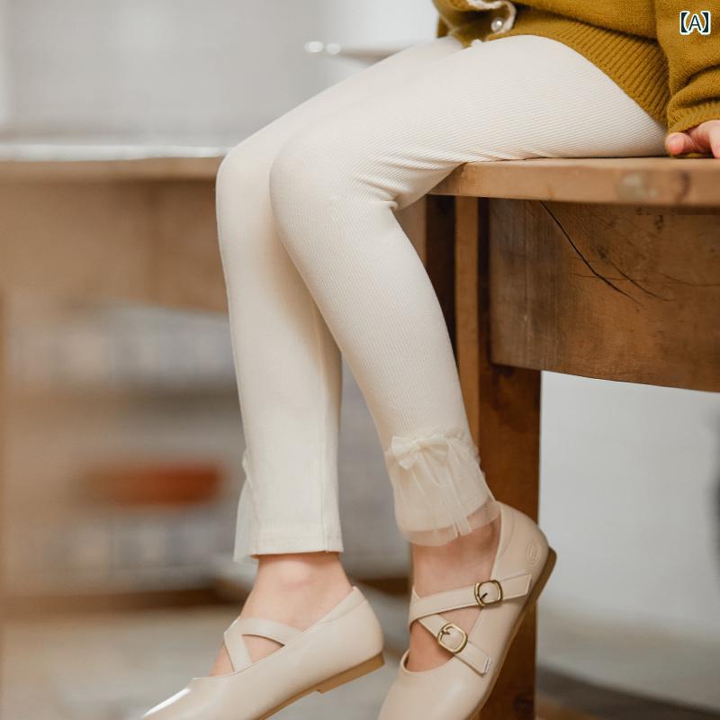 ズボン下 心地よい 好いたらしい 動き分かりやすい 小わっぱ服 キッズ 歳月 レギンス 直線コース きつい アウター 編み物 キッズ・ベビー・マタニティ-その他-キッズファッション