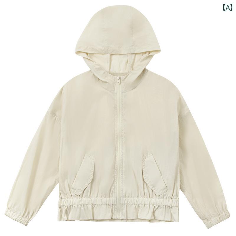 コート 子供服 アウター キッズ 用 日焼け防止 服 女の子 薄手 夏 UPF 50 抗UV 屋外 日焼け防止 服 年長児用