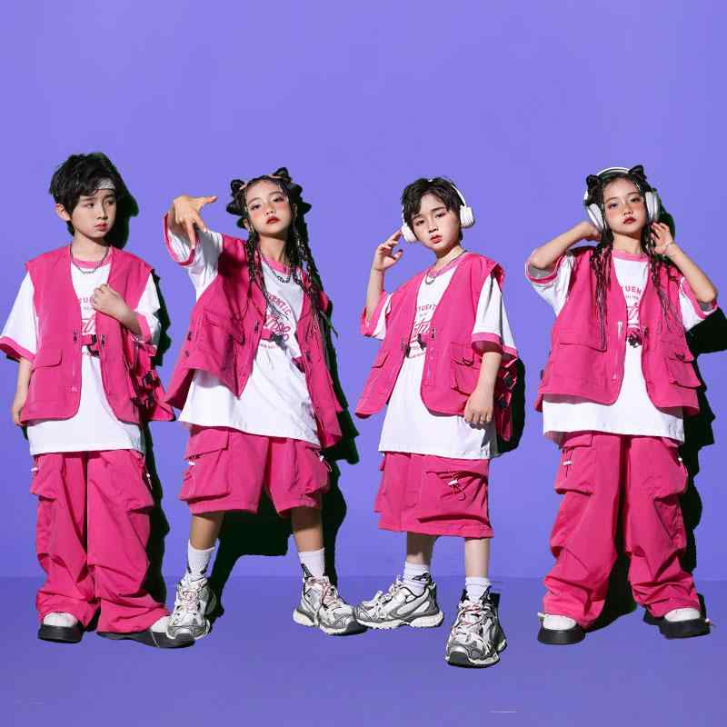 子供服 女の子 男の子 Tシャツ ベスト ショートパンツ コスチューム バンド ダンス ヒップホップ ストリート系 パフォーマンス 衣装 セットアップ クール かっこいい キッズ