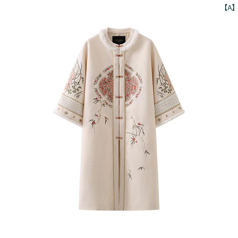 レディース La Chapelle  ラシャペル 瀬戸もの風 赤 刺しゅう 馬顔スコート 朦々たる 朦々たる 漢服 上衣 レディース 秋