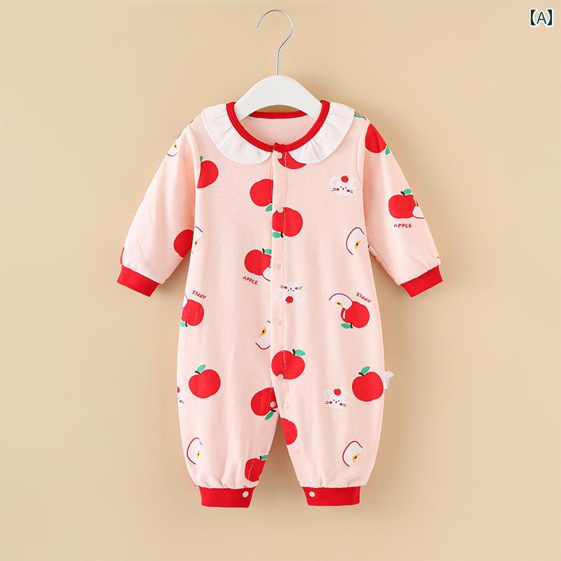 ロンパース かわいい 初秋 プリンセス ベビーロンパース 服 0 - 1 - 2 - 3歳 ベビー 服 女の子 秋 4ヶ月 優雅 綿 オール シーズン ジャンプ スーツ