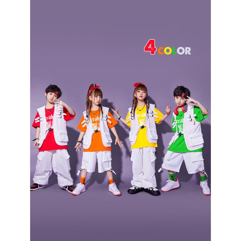子供服 女の子 男の子 Tシャツ ベスト パンツ コスチューム バンド ダンス ヒップホップ ストリート系 パフォーマンス 衣装 クール かっこいい キッズ
