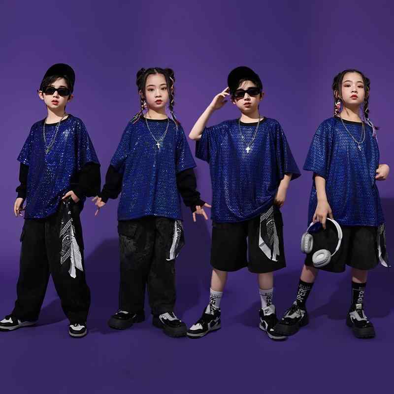 子供服 女の子 男の子 Tシャツ パンツ コスチューム バンド ダンス ヒップホップ ストリート系 パフォーマンス 衣装 クール かっこいい キッズ 6,028円