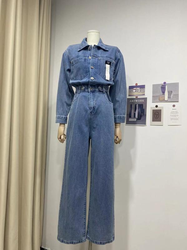 パンツ オーバーオール つぎ レディース カジュアル おしゃれ 作業着 レトロ ストリート デニム ハイウエスト 長袖 ジャンプ スーツ ワイド レッグ 6,360円