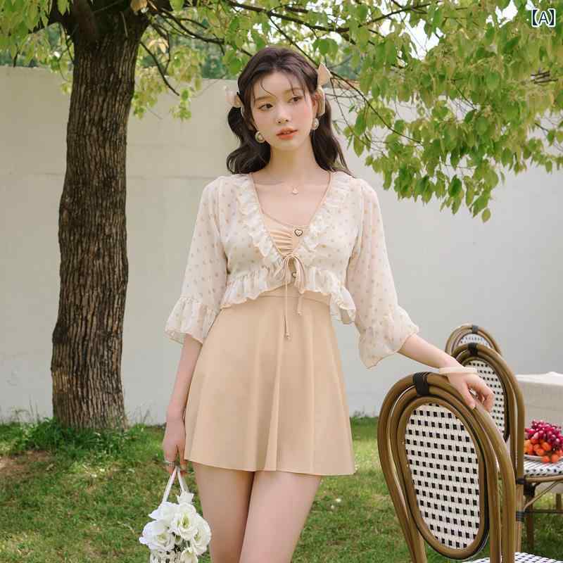 レディース 親子 水着 リンクコーデ ペアルック 母娘 キッズ 女の子 ママ おソロ サマーレジャー ビーチ プール 海水浴 リゾート旅行 韓国 温泉 ワンピース スカート スタイル 貧乳 ギャザー 着痩せ＆ お腹 カバー
