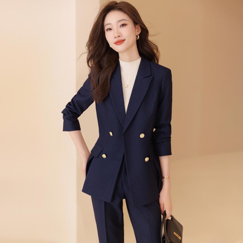 レディース スーツ ジャケット パンツ レディース おしゃれ シンプル レディース ダブルブレスト 通勤 婦人服 社交界 フォーマル 作業着 大きめサイズ｜セキュアデポ
