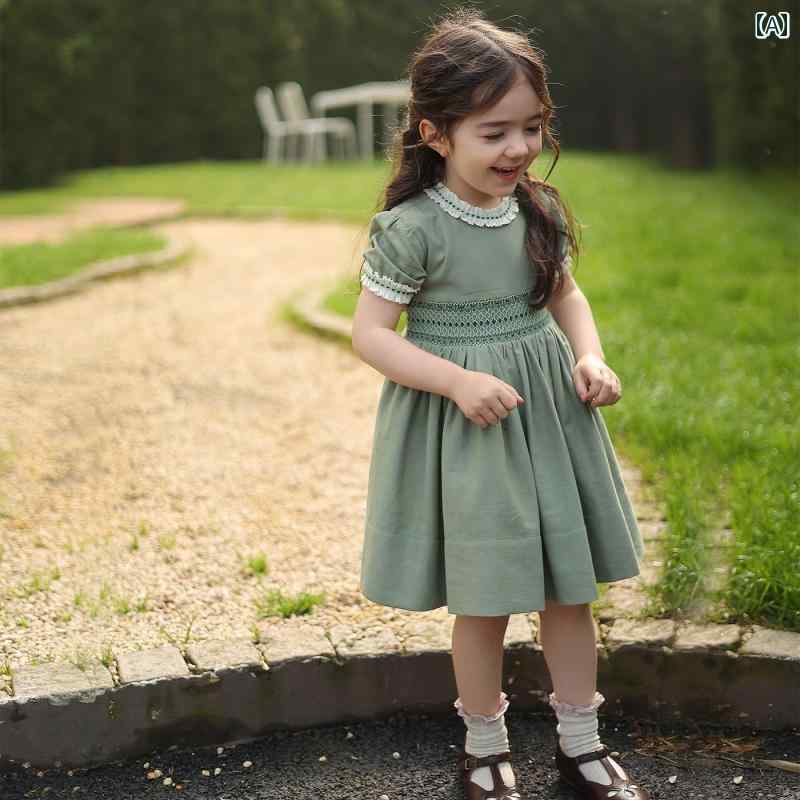 キッズ 子供服 半袖ワンピース カントリー風 ナチュラル かわいい おしゃれ 着やい 動きやい 快適 外遊び 外出 普段着 イベント レジャー アウトドア 海 プール 撮影 学校 幼稚園 保育園｜セキュアデポ