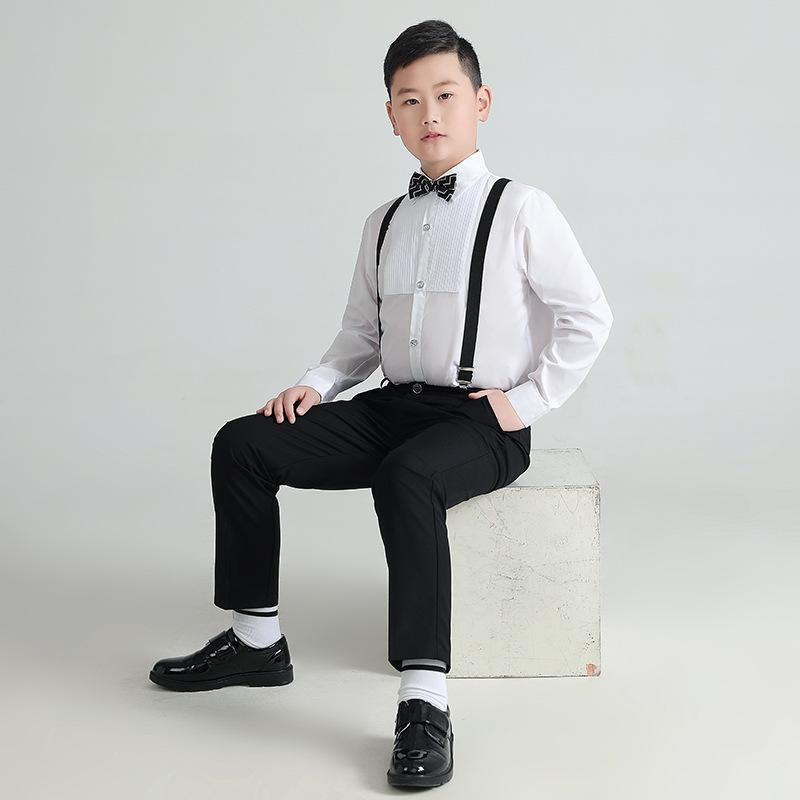 男の子 シャツ ズボン サスペンダー 蝶ネクタイ 春夏 子供 大きいサイズ パーティー 発表会 パフォーマンス ウェア プリティッシュ