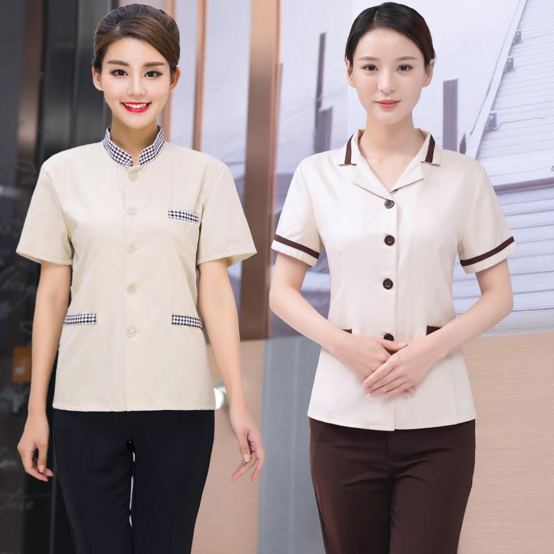 ホテル 作業着 夏 ルーム アテンダント クリーナー 服 ホテル 床 掃除 服 半袖 レディース