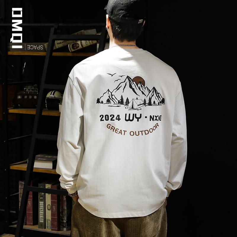 メンズ ロンT トレーナー ロンT 厚手 綿 長袖 Tシャツ ゆったり 大きめサイズ 春秋 綿 シャツ スウェットシャツ コットン