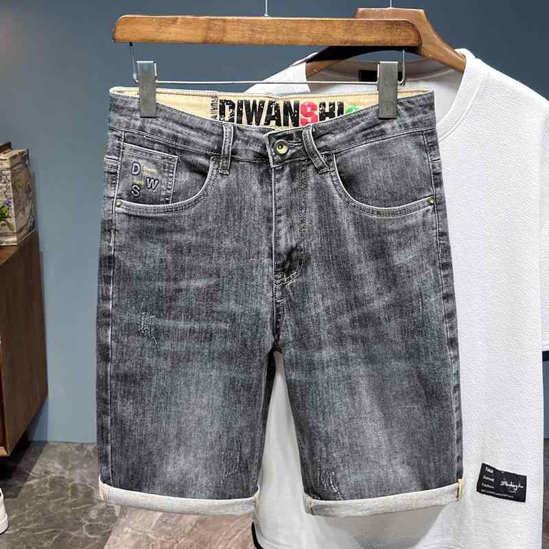 ジーンズ メンズ 個性 レトロ デニム パンツ 丈パンツ 夏 五分丈 ハーフパンツ スリムフィット ストレートレッグ