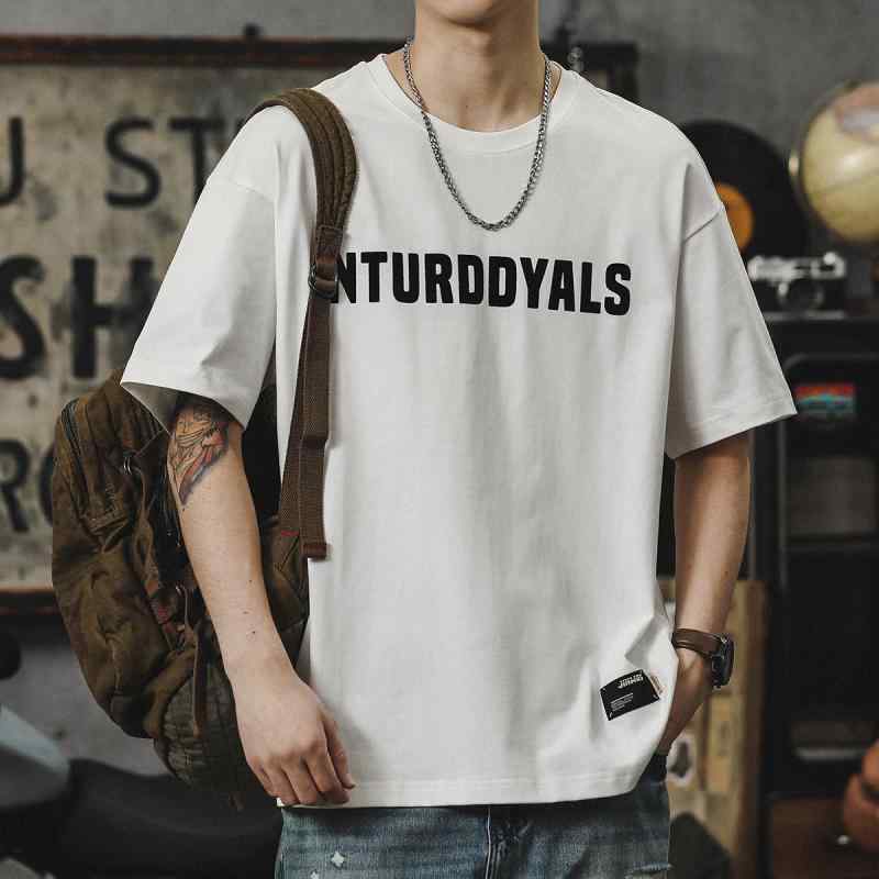 トップス シャツ Tシャツ かっこいい メンズ アメリカン ヘビーウェイト コットン 半袖 男性用 夏 ファッション レター 大きいサイズ