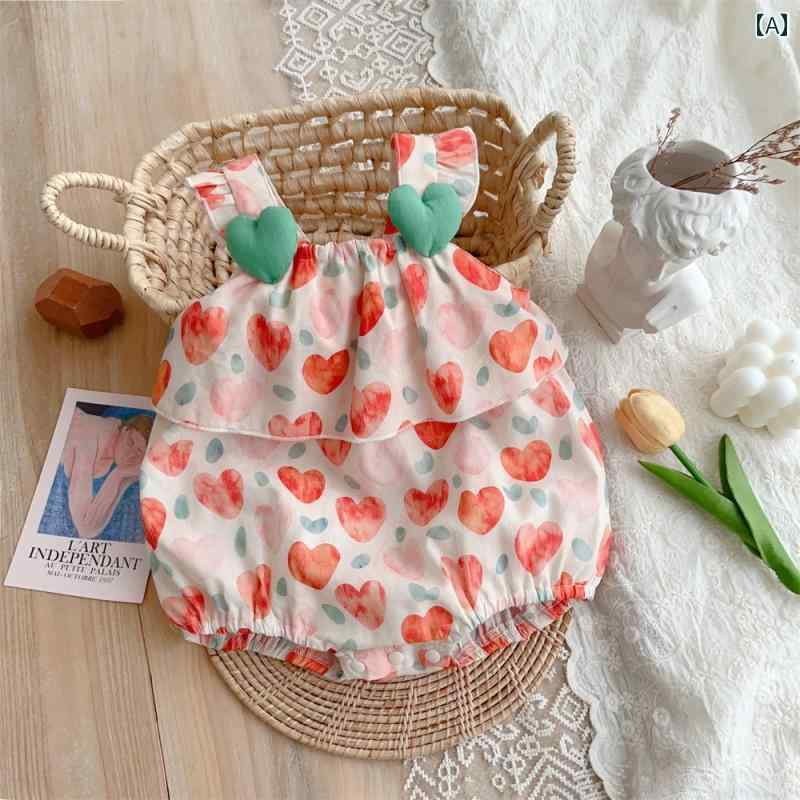 ロンパース かわいい ベビー 夏 服 スリング 女 赤ちゃん超 スタイリッシュ 薄型 夏 ジャンプ スーツ 通気性 ロンパース