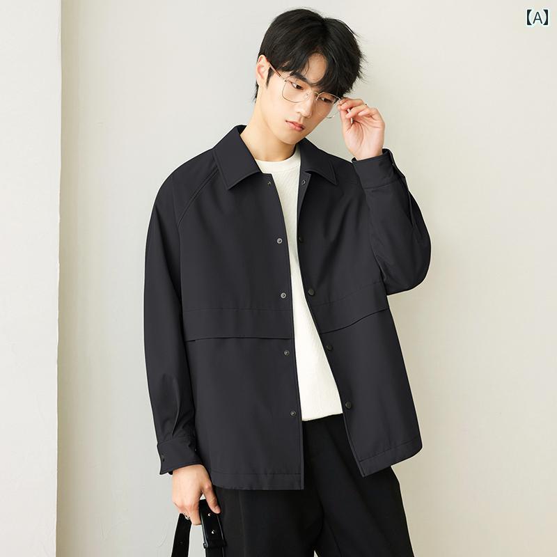 ジャケット メンズ カジュアル ワーク 春秋 韓国 長袖 アウター 上着 羽織り シンプル 快適