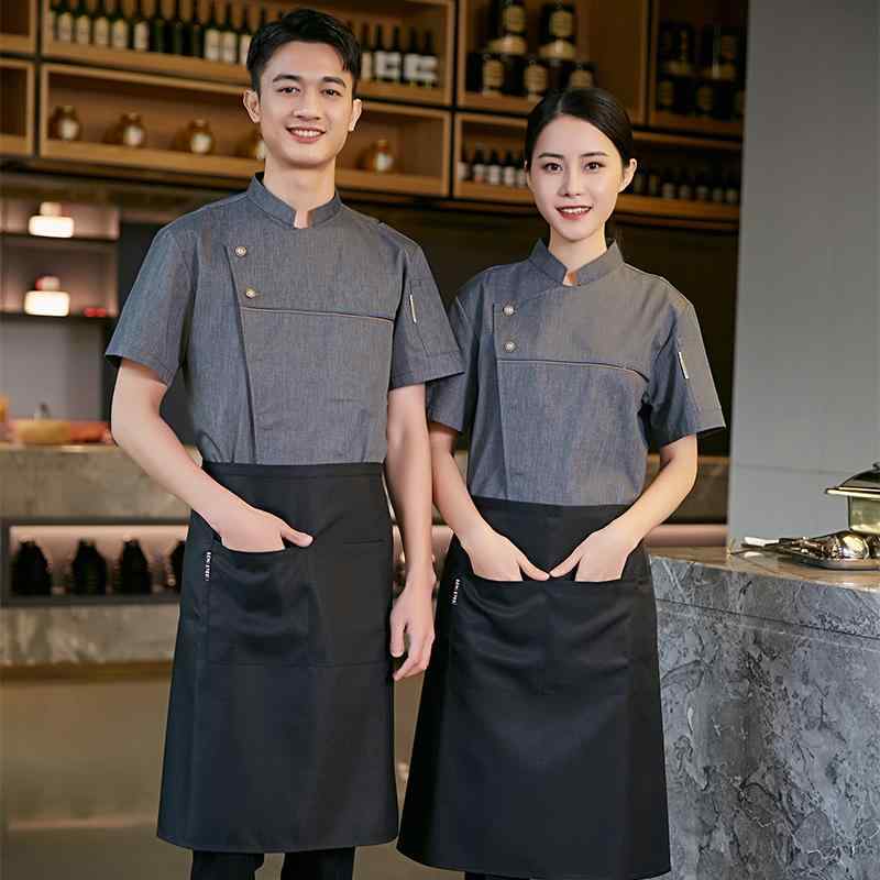 厨房 ユニフォーム 制服 作業着 おしゃれ ファッション 業務 ケータリング ホテル レストラン シェフ 秋冬 大きめサイズ ポリエステル トップス コックコート