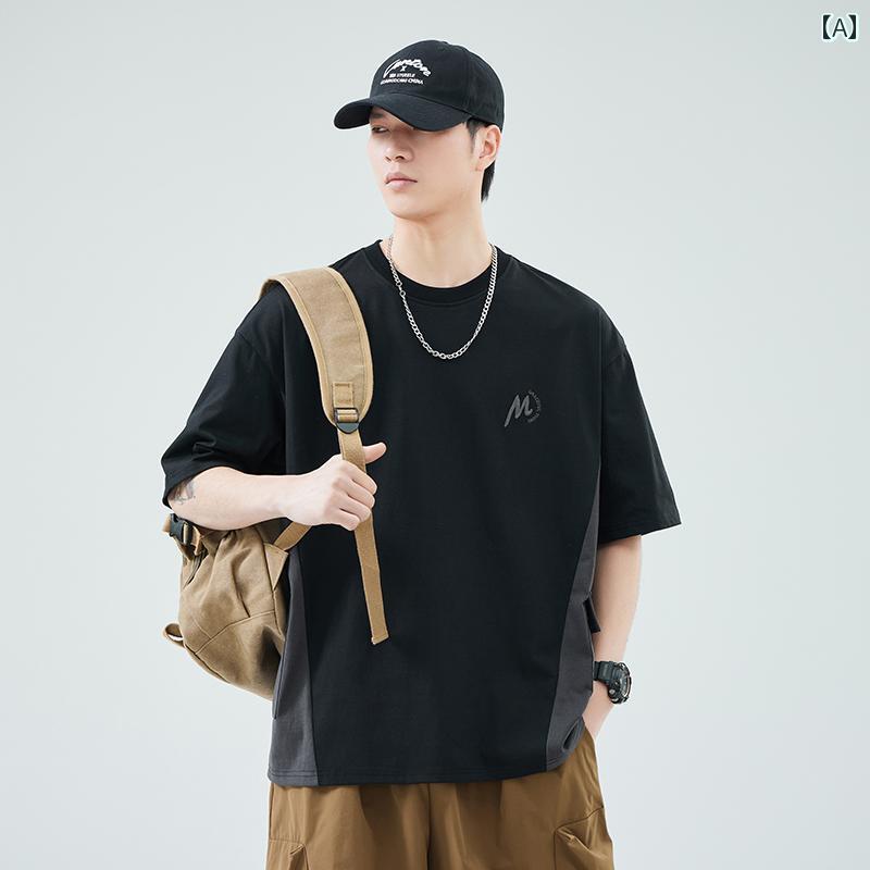 メンズ Tシャツ ラウンドネック 半袖 メンズ 夏 薄手 トップス カジュアル ゆったり 通気性 シンプル スポーツ レジャー
