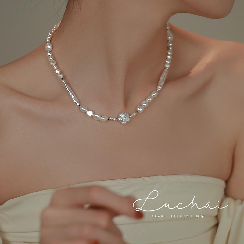 ネックレス レディース バロックフラワーパール ジュエリー 上品 レディース レディース リング シルバー チェーン 豪華感 お花 ライスパール かわいい