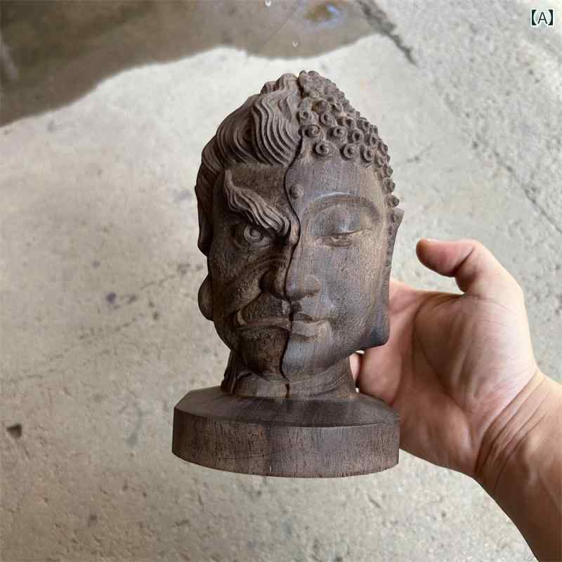 仏頭 飾りつけ 木 仏具 神具 室内装飾 見せびらかす 晴れ晴れしい感 レトロ 小物 工芸 縁起物 刻みつける 菩薩 仏像 釈迦牟尼 瀬戸もの風