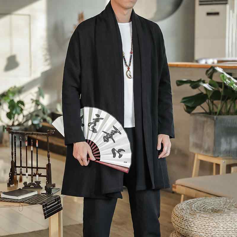 上衣 メンズ 中国 唐 背広 漢服 中華風 成人男性服 リネン マント レトロ 思い入れる 服 道教 衣装 綿 化粧着