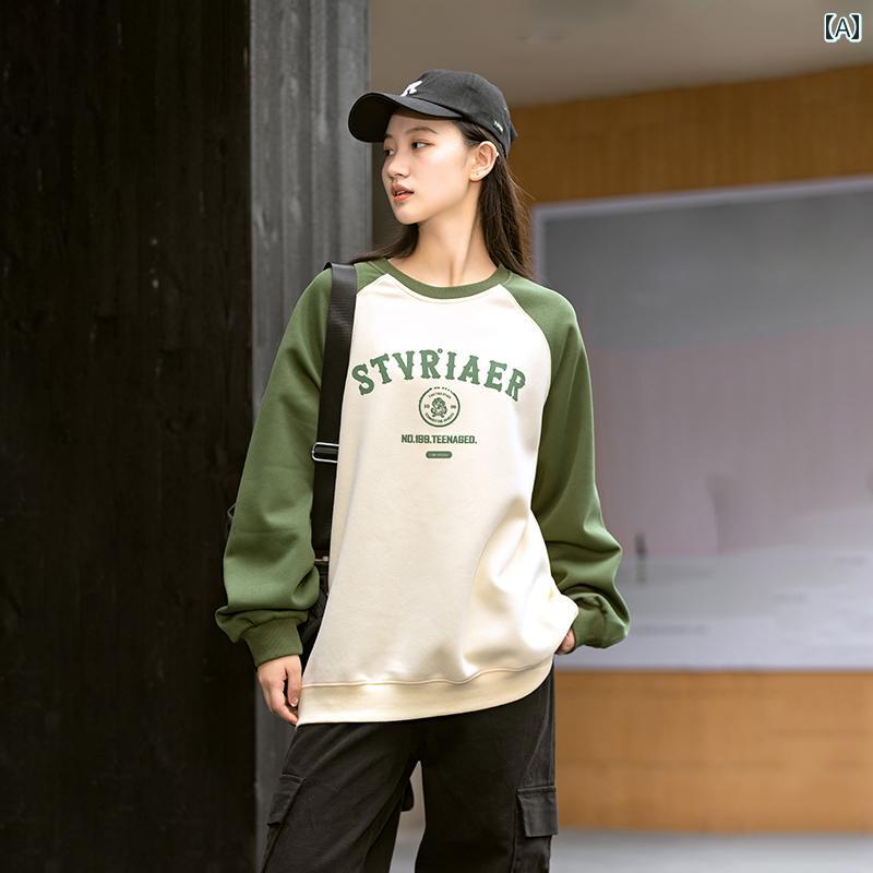 レディース ファッション トップス スウェット シャツ 中学生 春秋 女の子 高校生 中学生 カジュアル ゆったり
