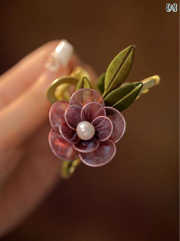 レディース アクセサリー ヘア かわいい 髪飾り 後頭部 クリップ ハイエンド サメ グラバー 小さい ハーフ タイ ヘッド バンド 花柄 クラシック