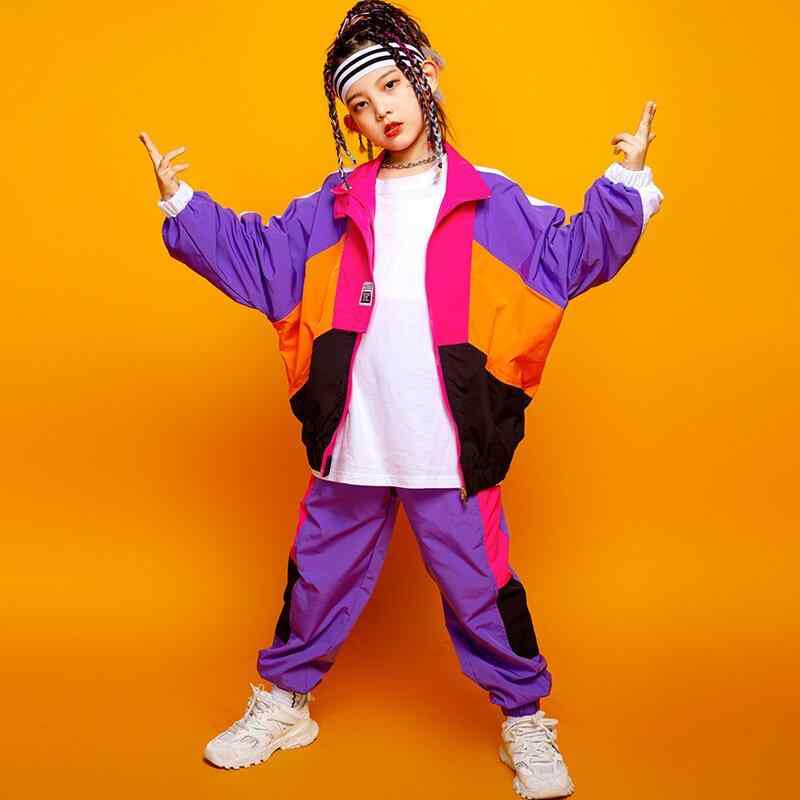 子供服 キッズ ダンス パフォーマンス 衣装 ストリート ヒップホップ ステージ カラフル スポーティー クール 2点セット セットアップ セットアップ