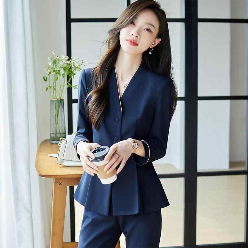 レディース スーツ スタイリッシュ 婦人服 レディース きれい 洗練 豪華感 スーツ マネージャー 美容院 作業着 仕事 制服 業務 大きめサイズ パンツ