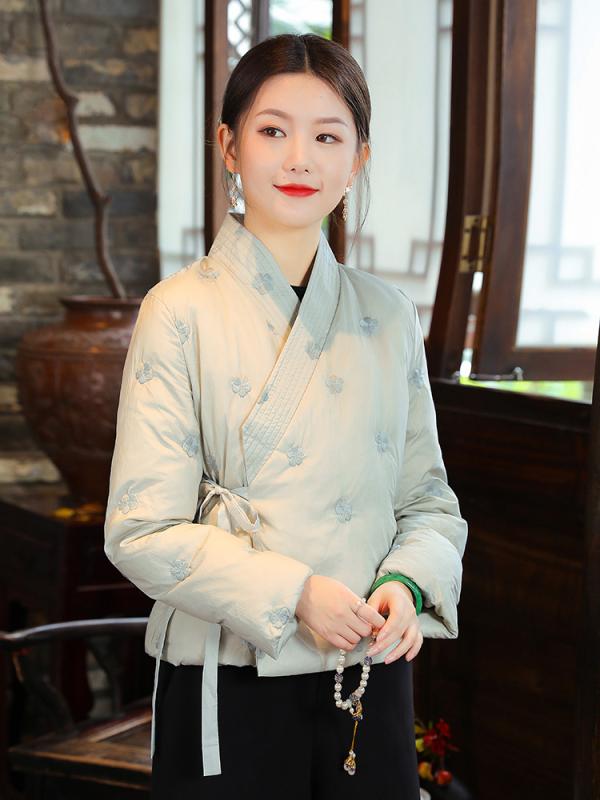 上衣 レディース 冬 落ちこむ 作物的 刺しゅう 紅茶 背広 お上さん 服 中華風 お上さん 遊撃手 中華風 漢服 お上さん