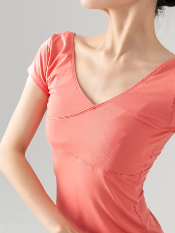 ダンス ガーデン クラシック ダンス トレーニング 服 レディース バレエ ダンス トップス 中国 舞踊 ボディ ベース トレーニング 服 タイト 半袖