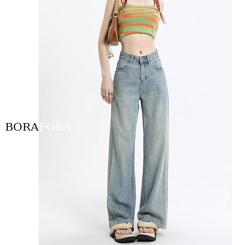 パンツ デニム レディース 女性 レトロ ハイウエスト ウォッシュ ジーンズ夏 ワイド レッグ ストレート レッグ スライディング｜セキュアデポ