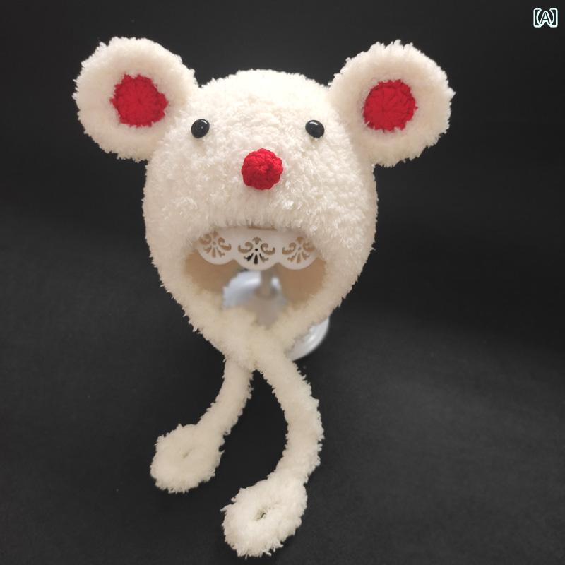 帽子 新生児 手編み 秋冬 ベビー 生後 新生児 目 赤ちゃん オーガニック かわいい ウール キャップ 靴 セット｜セキュアデポ