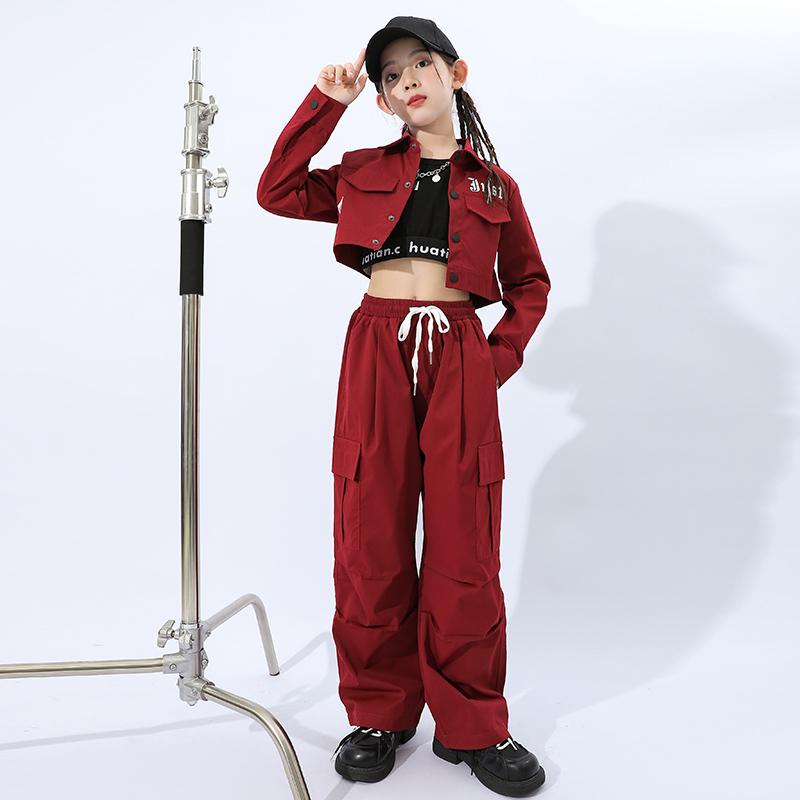 子供服 女の子 シャツスーツ タンクトップ へそ出し パンツ コスチューム バンド ダンス ヒップホップ ストリート系 パフォーマンス 衣装 セットアップ クール かっこいい キッズ