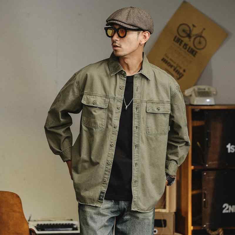 プルオーバー メンズ かっこ良い 流行り物 トップス ゆったり 心地好い アーミーグリーン 上衣 秋 アメリカン 花の冠yd 長袖 大きめ大いさ 綿織物 メンズファッション-トップス