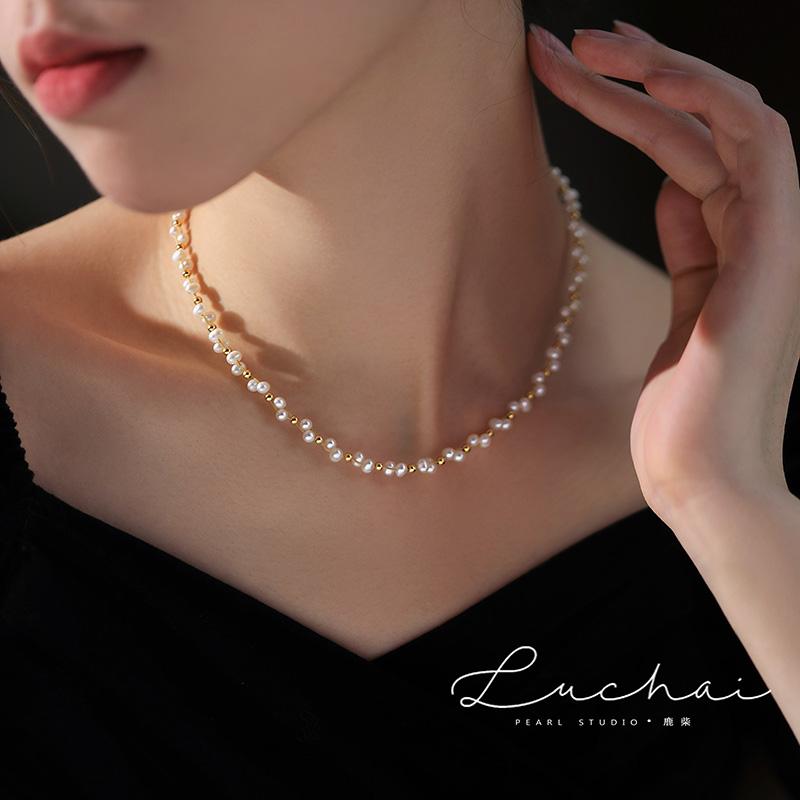 パーティー ネックレス レディース 淡水 パール ネックレス アクセサリー スターリング シルバー セーター ネックレス 豪華 ライスパール かわいい フォーマルにも 美デコルテ