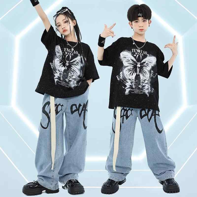 子供服 女の子 男の子 Tシャツ パンツ コスチューム バンド ダンス ヒップホップ ストリート系 パフォーマンス 衣装 クール かっこいい キッズ