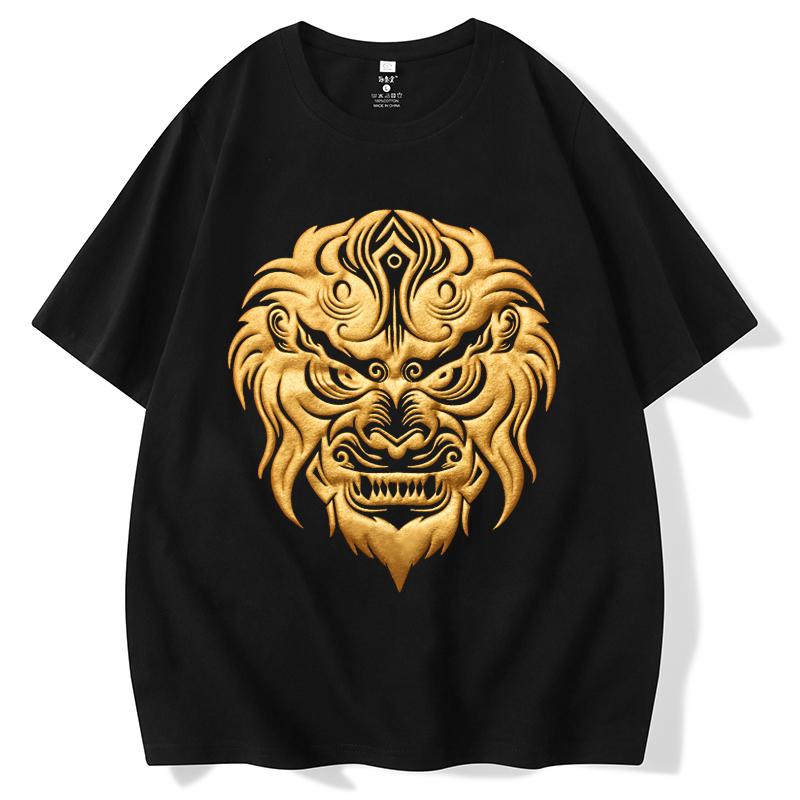 トップス シャツ Tシャツ かっこいい メンズ 中国 モンキー キング モンキー キング ブロンズ 半袖 デビル 系 ダーク 大きいサイズ 紳士服