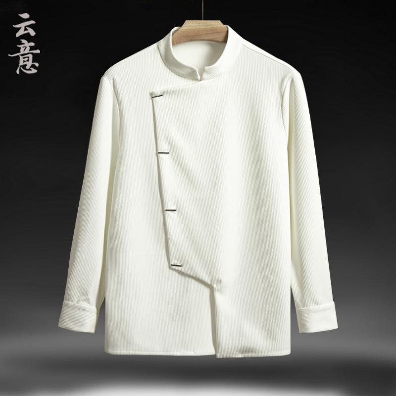 ジャケット シャツ メンズ ファッション 中華風 唐 スタンドカラー 長袖 春秋 レトロ 衣装 漢服 大きいサイズ カジュアル