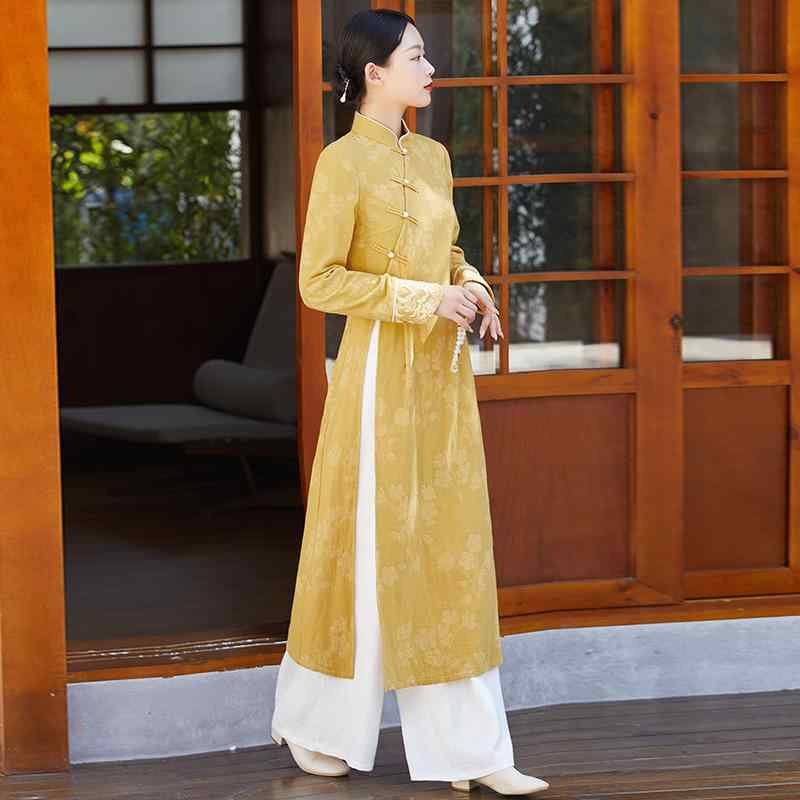 チャイナドレス アオザイ トップス スーツ ロング ズボン チャイナ ドレス キュロット 漢服 レトロ ジャケット 中国風 オール シズン レディース 清楚 かわいい 婦人服 レディース