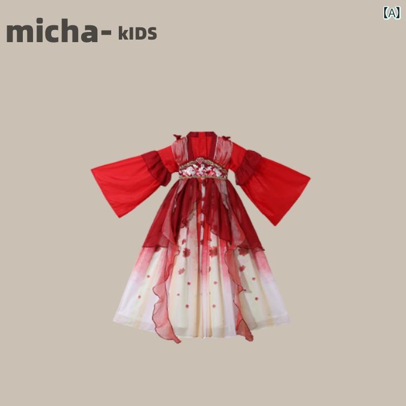 ドレス スカート キッズ 幼児 サマー ワンピース おしゃれ かわいい 中華風 チャイニーズ スタイル 韓服 春秋 子供 スーパー フェアリー レトロ 衣装 プリンセス 唐装 夏