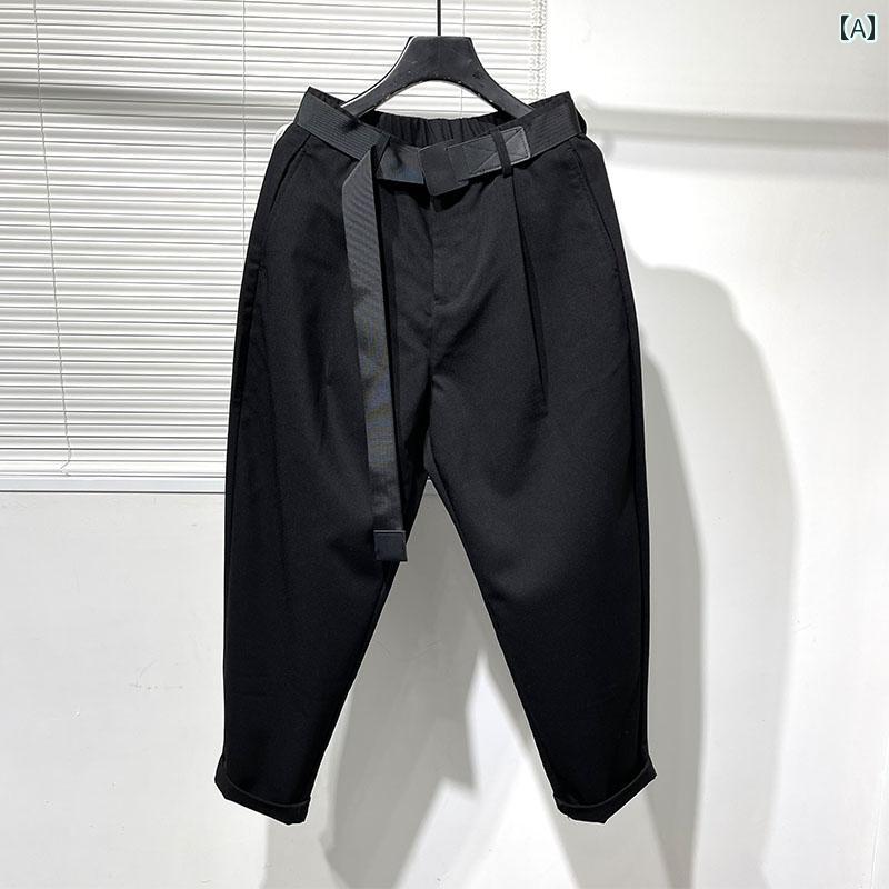メンズ ファッション 秋冬 ダーク シンプル 厚手 カジュアル レギンス ワークウェア パンツ