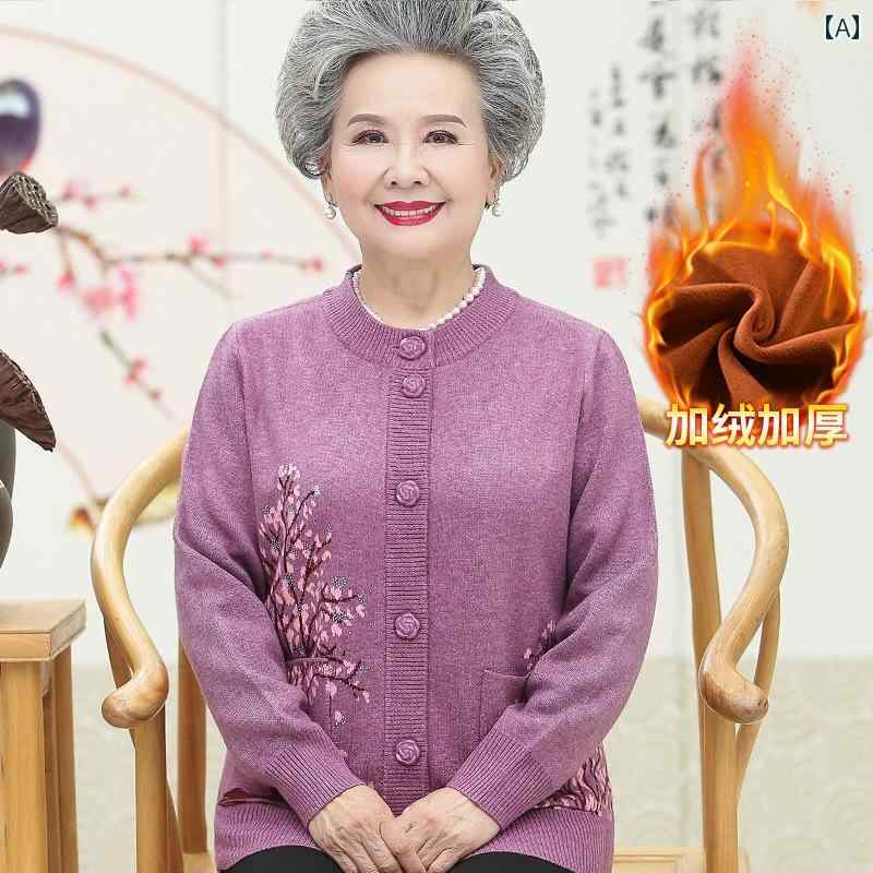 成人女性服 秋冬 おお祖母ちゃん 服 防寒着 ゆったり  御っ母さん スウェーター 肋筋 編み物 朦々たる ジレー 羽織 上衣 花 木々 刷り上げる キラキラ ラメ 長袖  レディース レディース