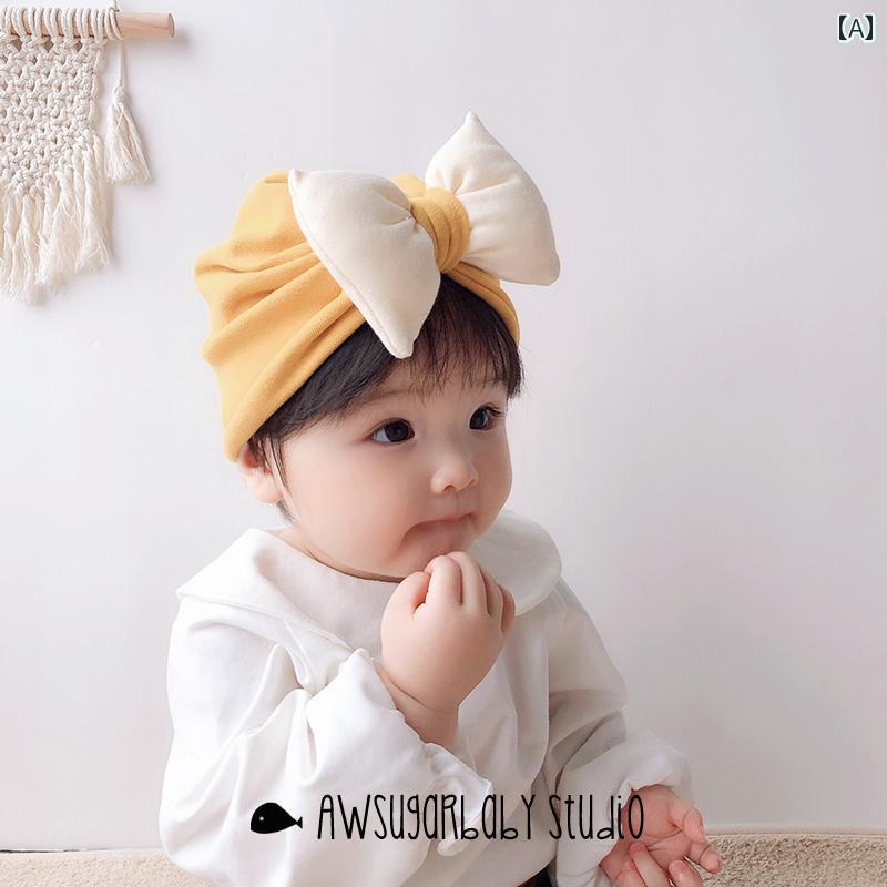 ベビー 帽子 かわいい 赤ちゃん 防寒 綿 プルオーバー リボン インディアン 女性 保護 泉門 新生児 胎児 秋冬