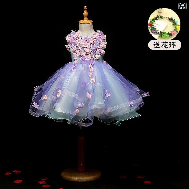 キッズ パーティードレス ジュニア ファッション 女の子 子供服 ガール 豪華感 かわいい プリンセス フラワーガール イベント 結婚式 誕生会 衣装 発表会 9,692円