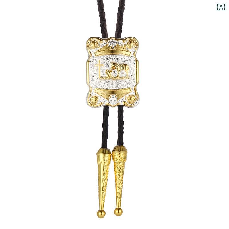 メンズ ネックレス アクセサリー ボロタイ ループタイ カップル ゴールデン 安定 ロング ボロ 韓国 カラー ロープ ヒップ ホップ ペンダント