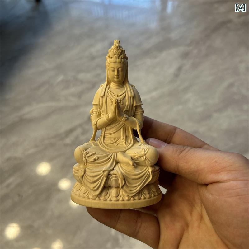 観音菩薩 木 飾りつけ 仏具 神具 室内装飾 見せびらかす レトロ 小物 刻みつける芸術 縁起物 菩薩 仏像 釈迦牟尼 瀬戸もの風