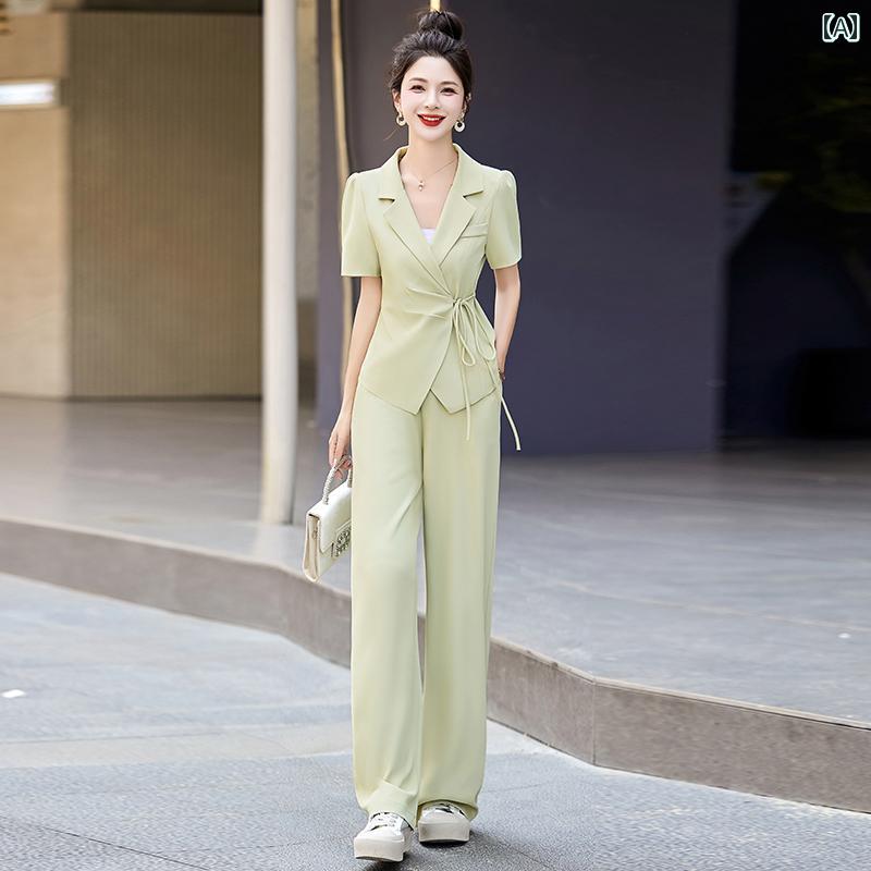 レディース レディース 婦人服 ジャケット パンツ セットアップ 上下セット セットアップ カジュアル おしゃれ シンプル 夏|セキュアデポ